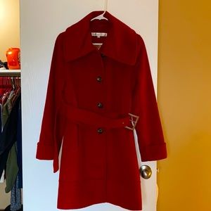 Kenneth Cole New York Long Coat Red